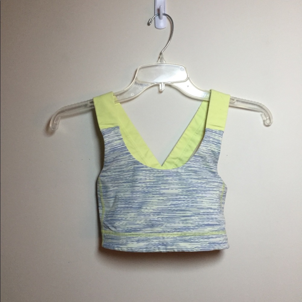 Lululemon Cross-back Sports Bra Yellow/Grey Size 6